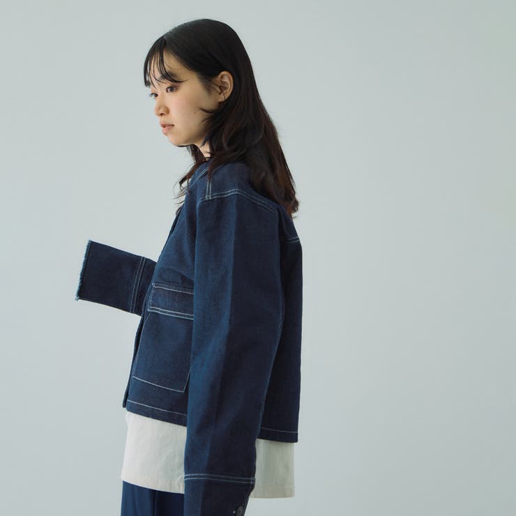 フラップポケットショートデニムブルゾン≪手洗い可能≫ | VICKY | 詳細画像5 