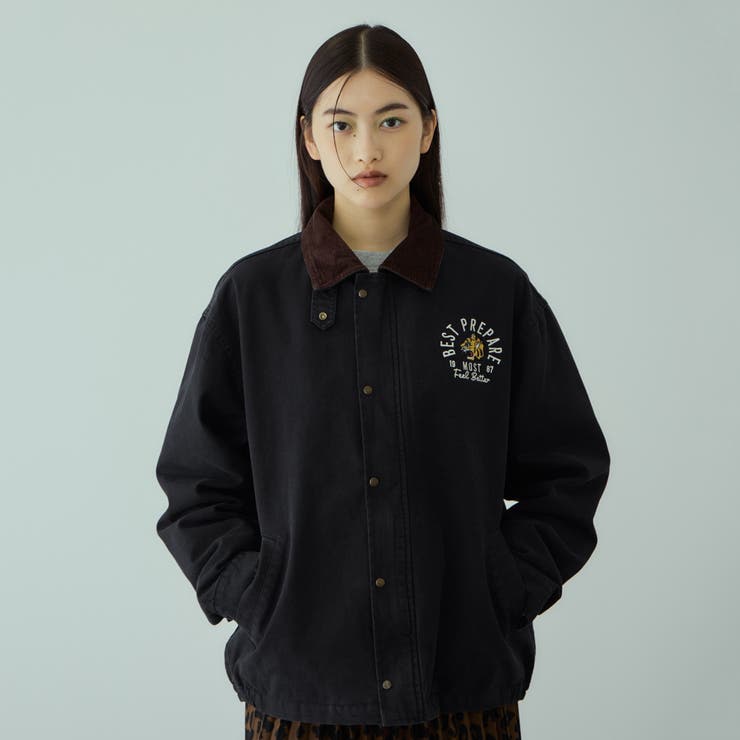 ブラック | TIGER刺繍ダックジャケット≪手洗い可能≫ | VICKY