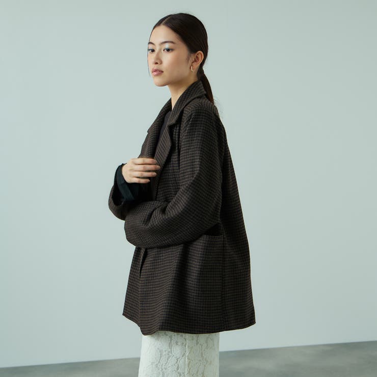 ツィーディチェックWボタンジャコット | VICKY | 詳細画像3 