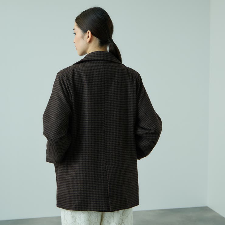 ツィーディチェックWボタンジャコット | VICKY | 詳細画像4 