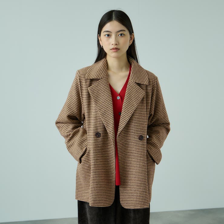 ツィーディチェックWボタンジャコット | VICKY | 詳細画像7 