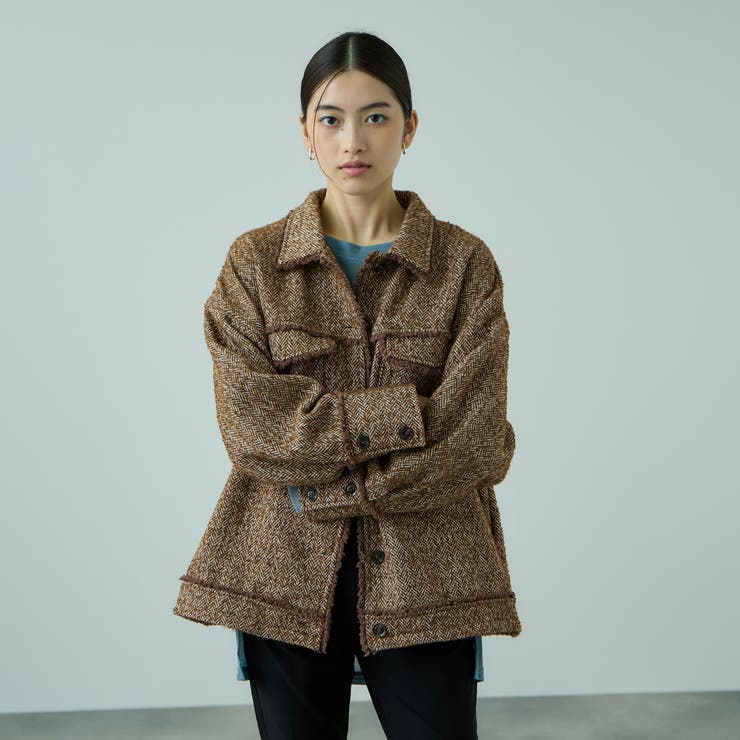 ブラウン | MIXツィードCPOジャケット | VICKY