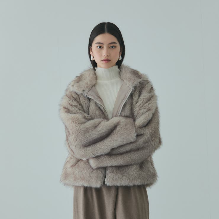 ベージュ | フェイクファージャケット | VICKY