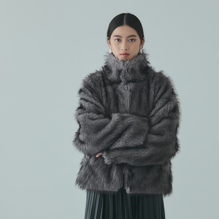 グレー | フェイクファージャケット | VICKY