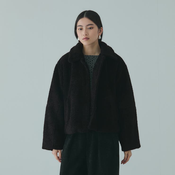 ブラック | ボアコクーンスリーブブルゾン | VICKY