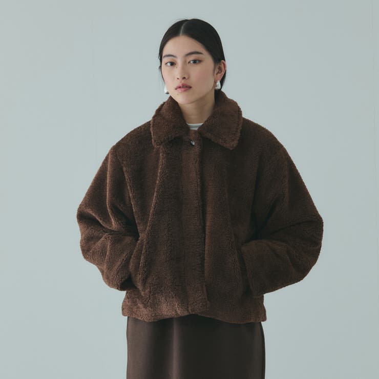 ブラウン | ボアコクーンスリーブブルゾン | VICKY