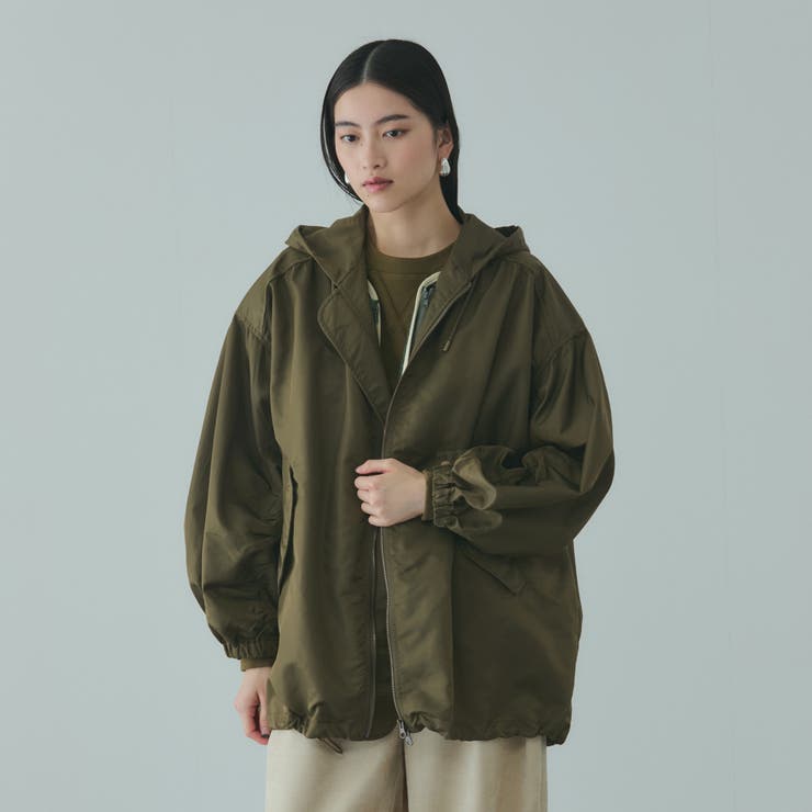 カーキ | ボアライナー付きナイロンフーディブルゾン≪洗濯機で洗える≫  | VICKY