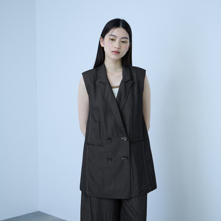 ダークグレー | 【シーズンレス】ナイロンツイルデニムベスト | VICKY