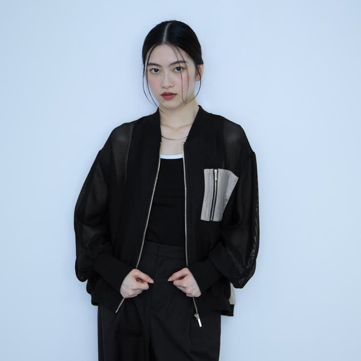 ブラック | 【大人の抜け感】メッシュブルゾン | VICKY