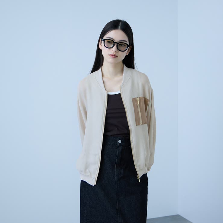 ベージュ | 【大人の抜け感】メッシュブルゾン | VICKY