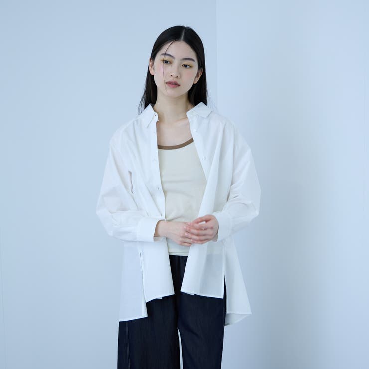 オフホワイト | 【大人の抜け感】コーマコットンバックフレアシャツ | VICKY