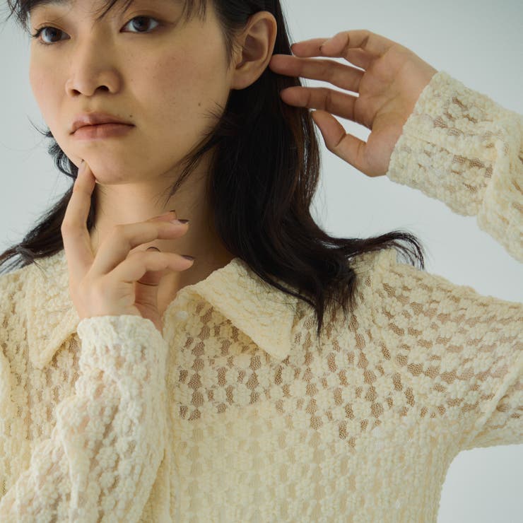 カットレースポロトップス≪手洗い可能≫ | VICKY | 詳細画像5 