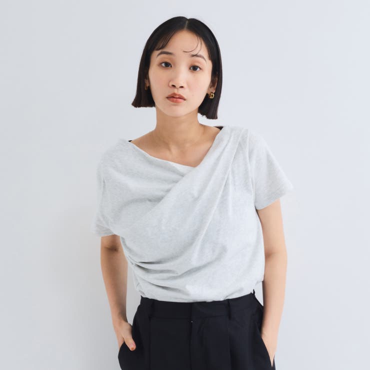 アシンメトリードレープカットソー≪手洗い可能≫ | VICKY | 詳細画像2 