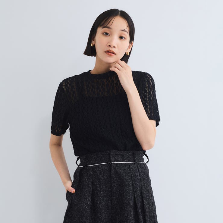 ブラック | カットレースプルオーバー≪手洗い可能≫ | VICKY