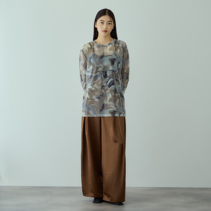 ニュアンスアート柄シアープルオーバー≪手洗い可能≫ | VICKY | 詳細画像2 