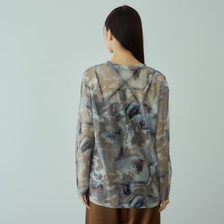 ニュアンスアート柄シアープルオーバー≪手洗い可能≫ | VICKY | 詳細画像5 