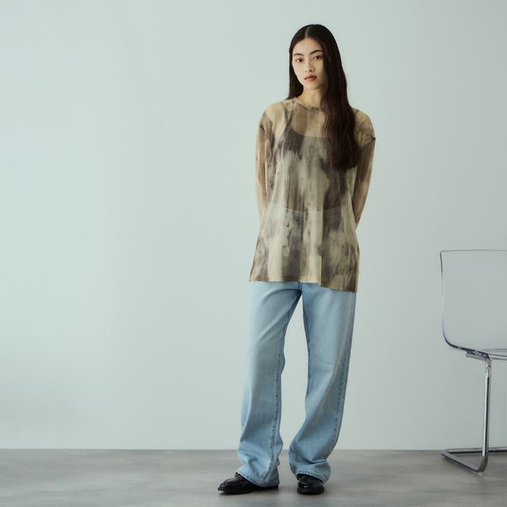 ニュアンスアート柄シアープルオーバー≪手洗い可能≫ | VICKY | 詳細画像8 