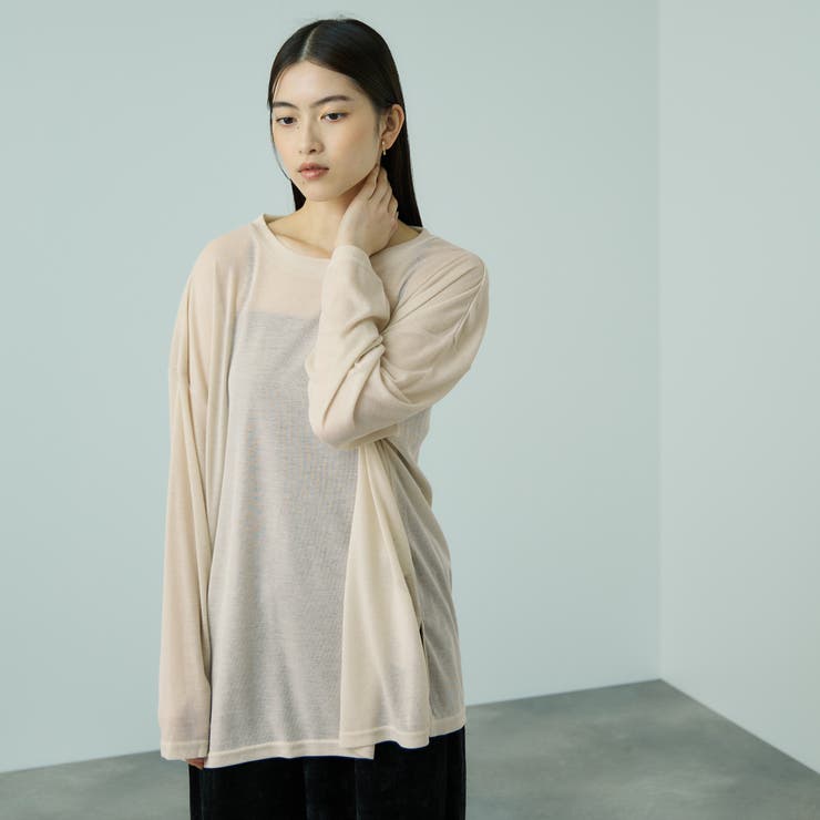 アイボリー | セミシアーオーバーサイズカットソー≪手洗い可能≫ | VICKY