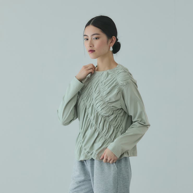 ギャザーラインフロントカットソー≪洗濯機で洗える≫ | VICKY | 詳細画像1 