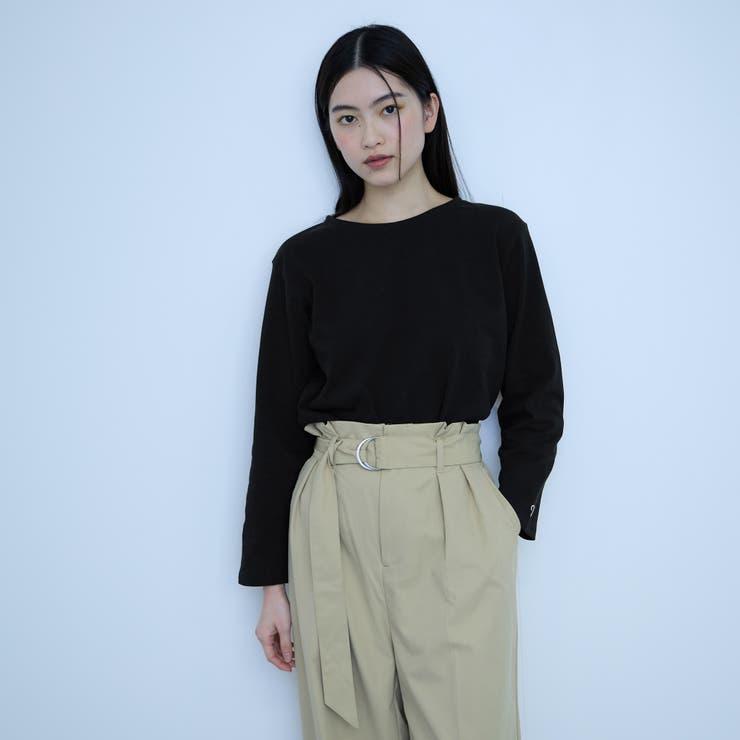 ブラック | 【シーズンレス】袖刺繍コットンプルオーバー | VICKY