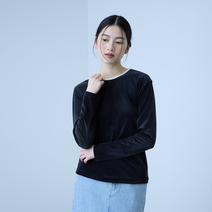 シアーベロアロングスリーブカットソー【日本製】 | VICKY | 詳細画像1 