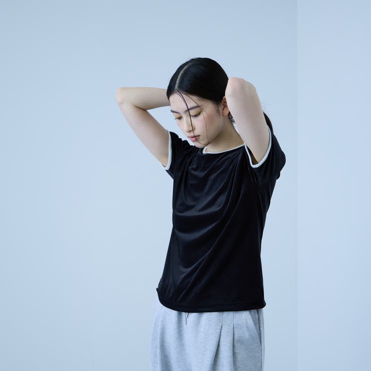 ネイビー | シアーベロアTシャツ【日本製】 | VICKY