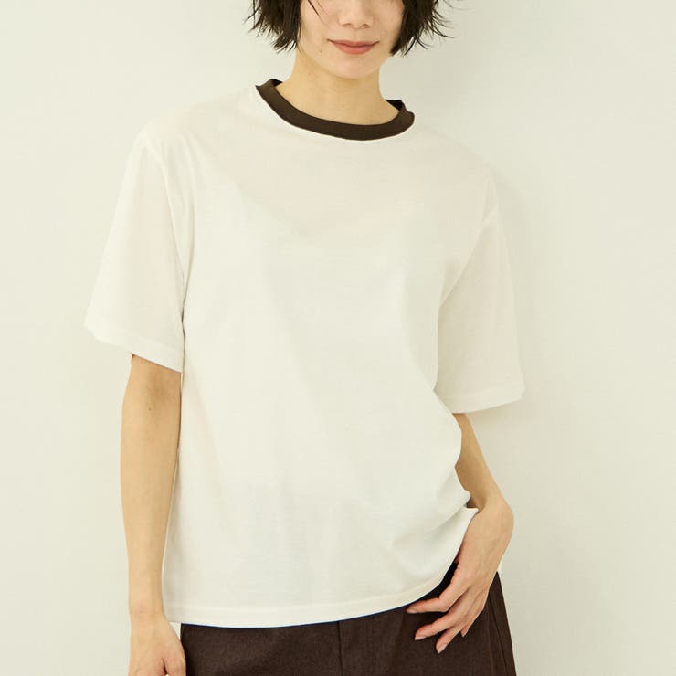 オフホワイト | 【一日、清潔感。】汗じみケア ひんやりリンガーTシャツ | VICKY