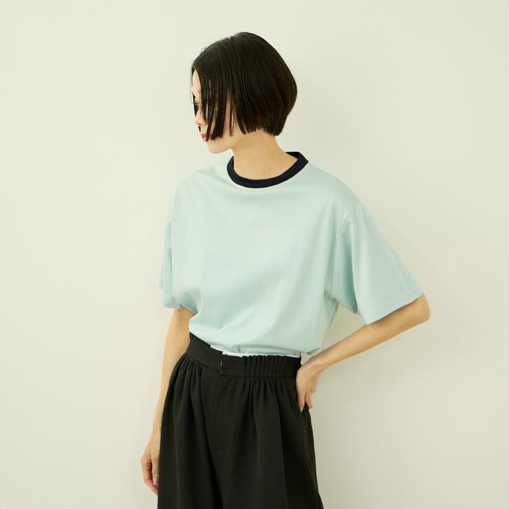 ブルー | 【一日、清潔感。】汗じみケア ひんやりリンガーTシャツ | VICKY