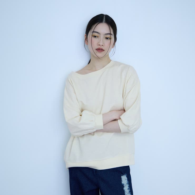オフホワイト | 【着回し抜群】マルチネックスウェット | VICKY
