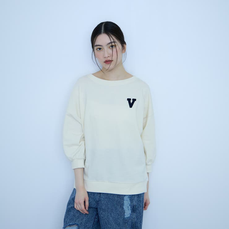 【大人の抜け感】ワッペンマルチネックスウェット | VICKY | 詳細画像2 