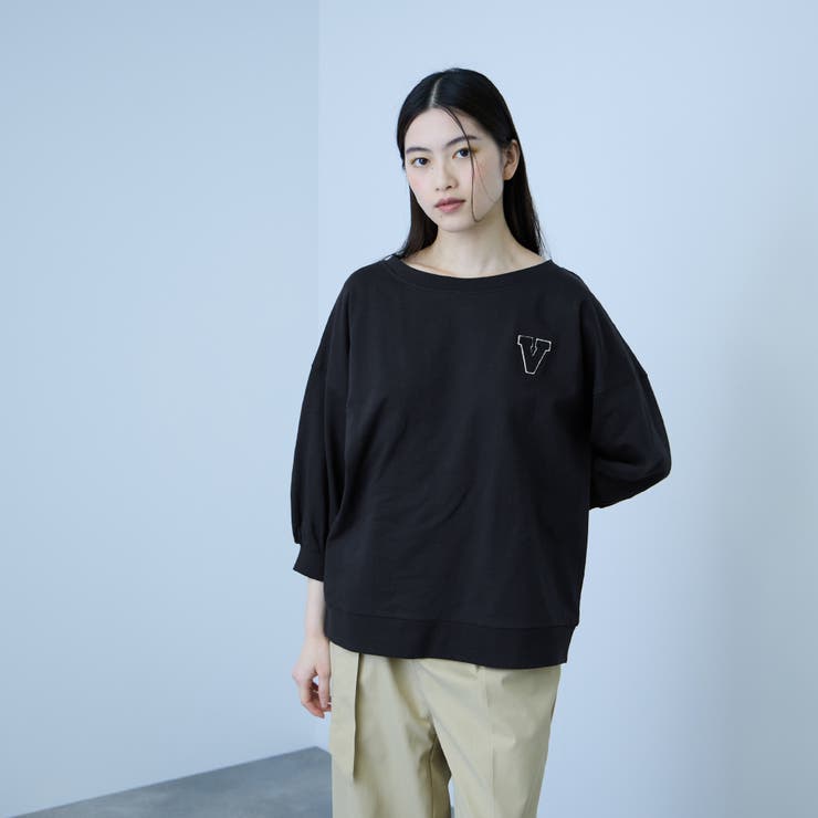 ダークネイビー | 【大人の抜け感】ワッペンマルチネックスウェット | VICKY