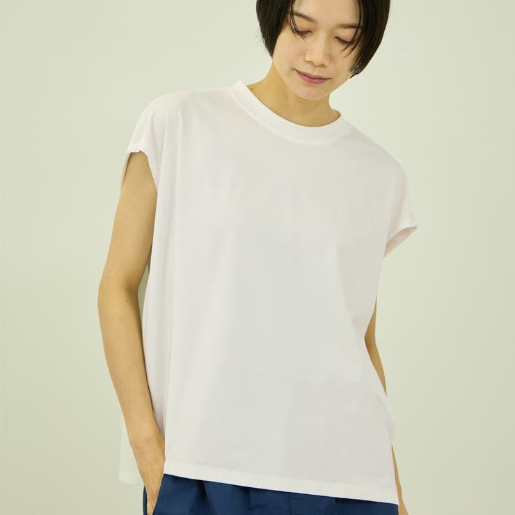 オフホワイト | コットンソロナフレンチスリーブTシャツ | VICKY
