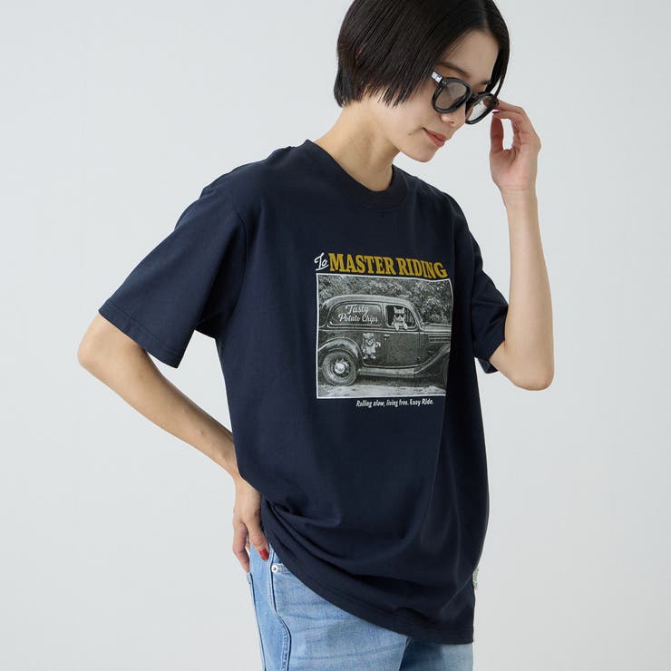 ネイビー | 【Power To People】 MASTER RIDINGフォトTシャツ | VICKY