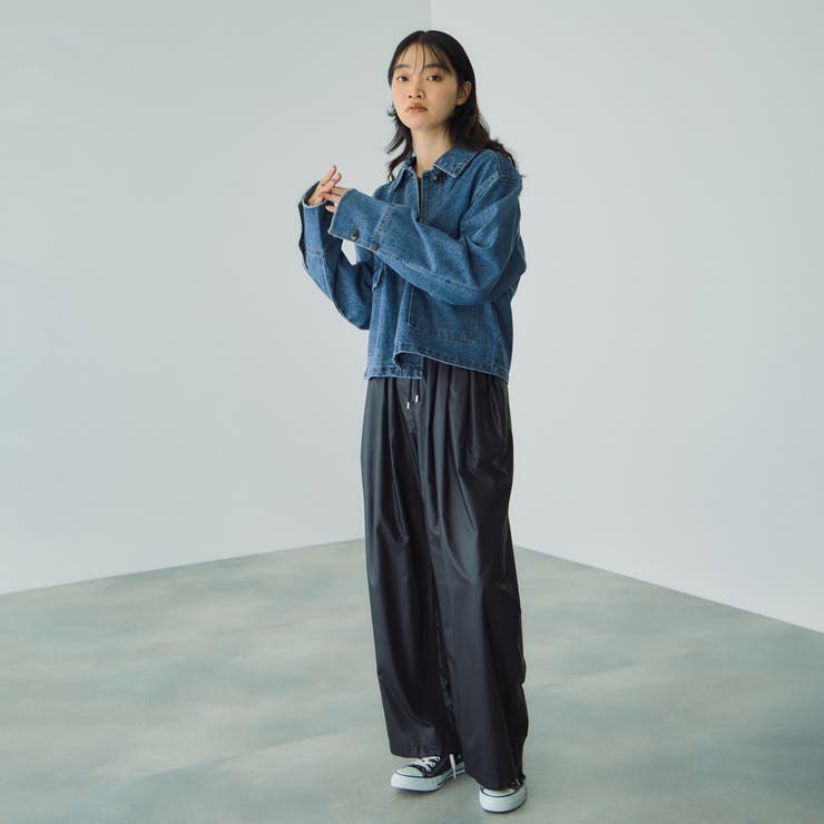 シアーレザー調イージーテーパードパンツ≪手洗い可能≫ | VICKY | 詳細画像13 