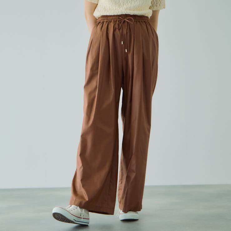 ブラウン | シアーレザー調イージーテーパードパンツ≪手洗い可能≫ | VICKY