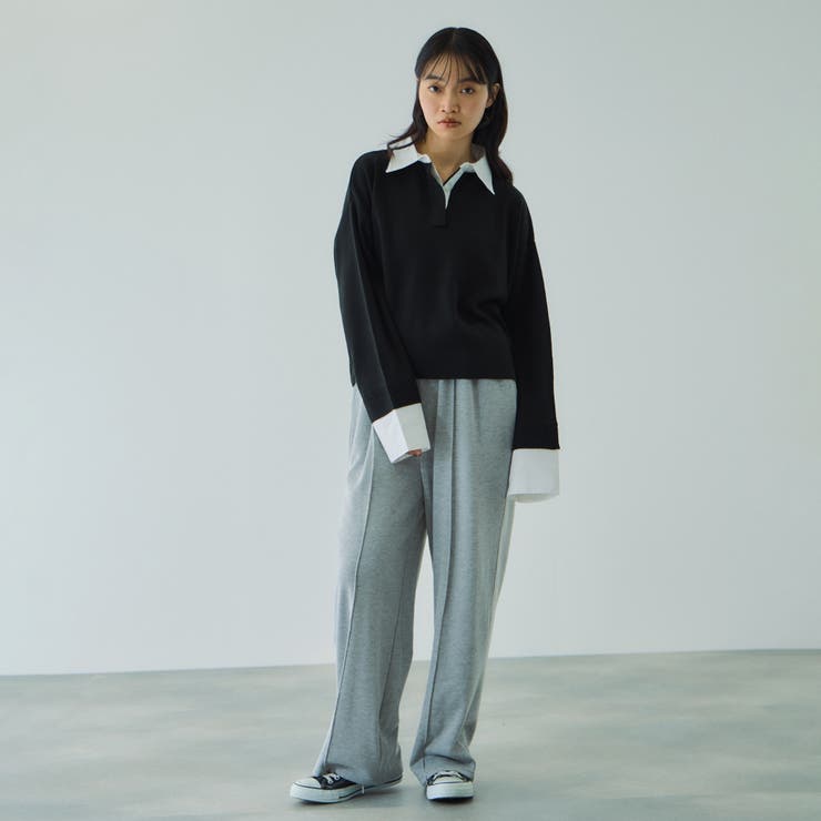 ミニ裏毛ピンタックワイドパンツ≪手洗い可能≫ | VICKY | 詳細画像14 