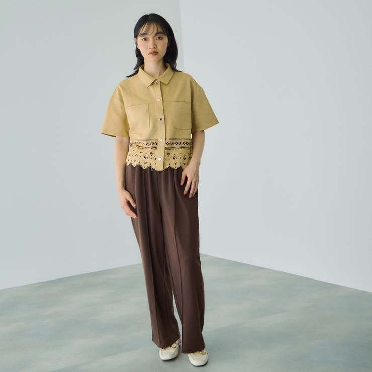 ミニ裏毛ピンタックワイドパンツ≪手洗い可能≫ | VICKY | 詳細画像9 