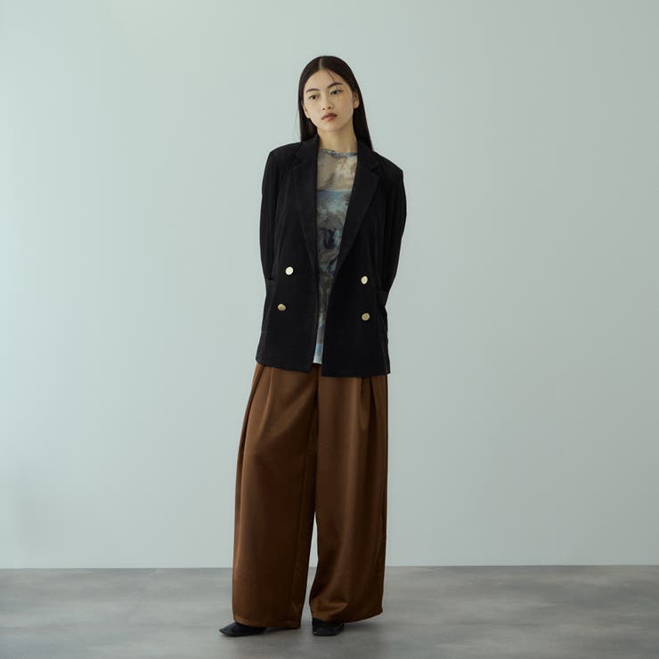 ヘビーサテンタックワイドパンツ≪手洗い可能≫ | VICKY | 詳細画像5 