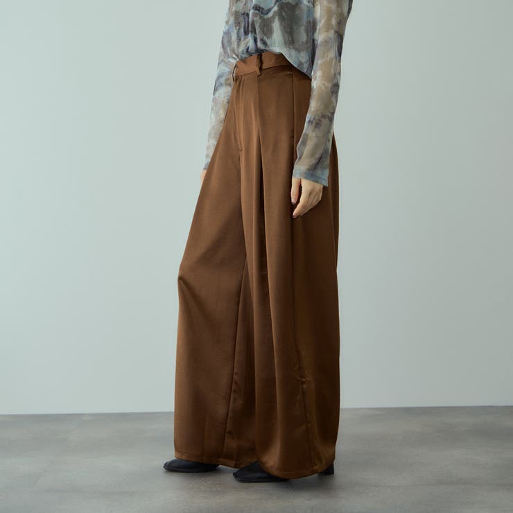 ヘビーサテンタックワイドパンツ≪手洗い可能≫ | VICKY | 詳細画像7 