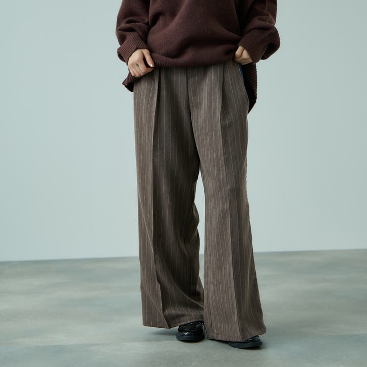 ストライプサイドラインワイドパンツ≪手洗い可能≫ | VICKY | 詳細画像2 