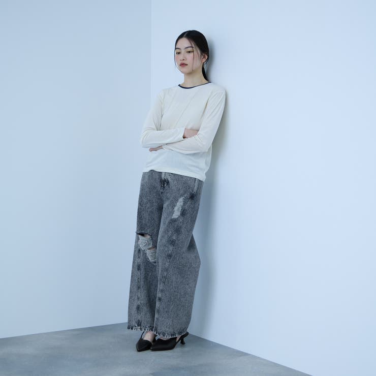 【大人の抜け感】デニムカットオフダメージパンツ | VICKY | 詳細画像16 