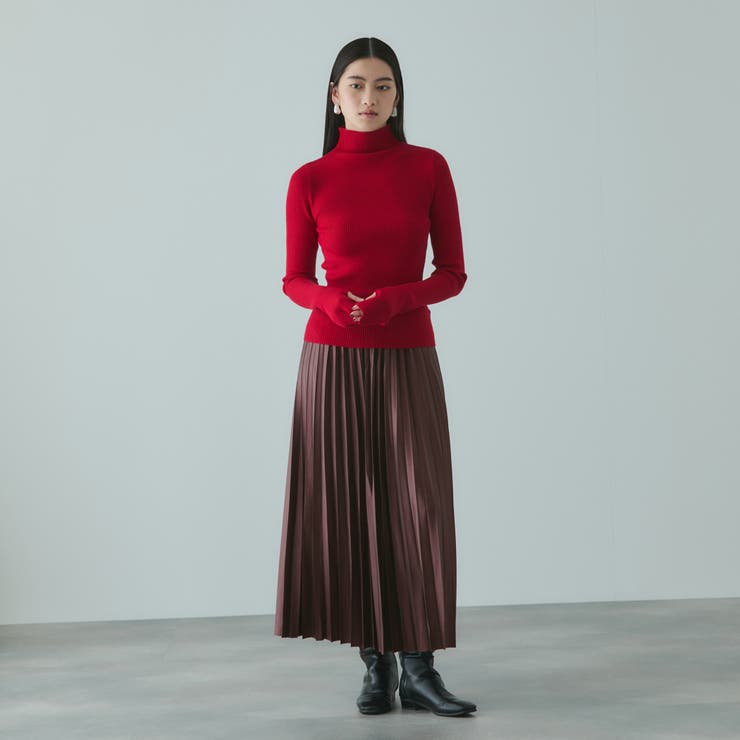 レザーライクジョーゼットプリーツスカート≪手洗い可能≫ | VICKY | 詳細画像15 