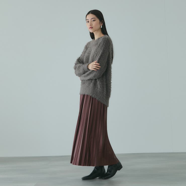 レザーライクジョーゼットプリーツスカート≪手洗い可能≫ | VICKY | 詳細画像17 