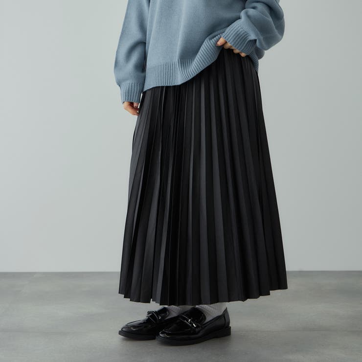 レザーライクジョーゼットプリーツスカート≪手洗い可能≫ | VICKY | 詳細画像4 