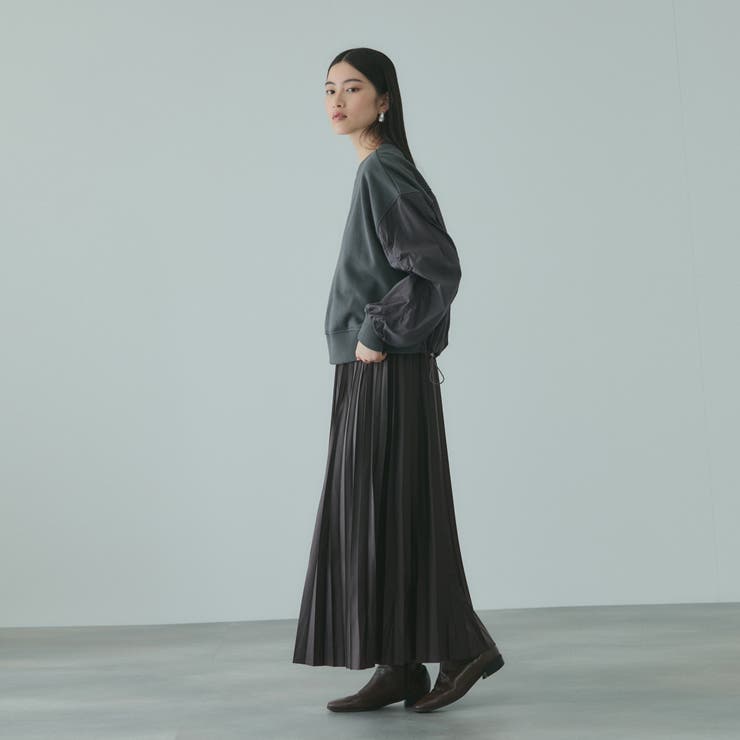 レザーライクジョーゼットプリーツスカート≪手洗い可能≫ | VICKY | 詳細画像6 