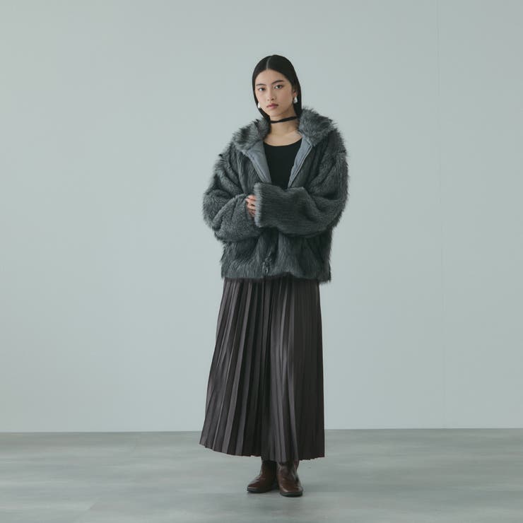 レザーライクジョーゼットプリーツスカート≪手洗い可能≫ | VICKY | 詳細画像7 