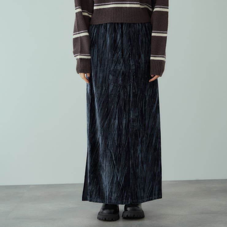 ブルー | クラッシュベロアスカート≪手洗い可能≫ | VICKY