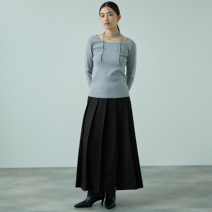 ワイドプリーツスリットスカート≪手洗い可能≫ | VICKY | 詳細画像2 