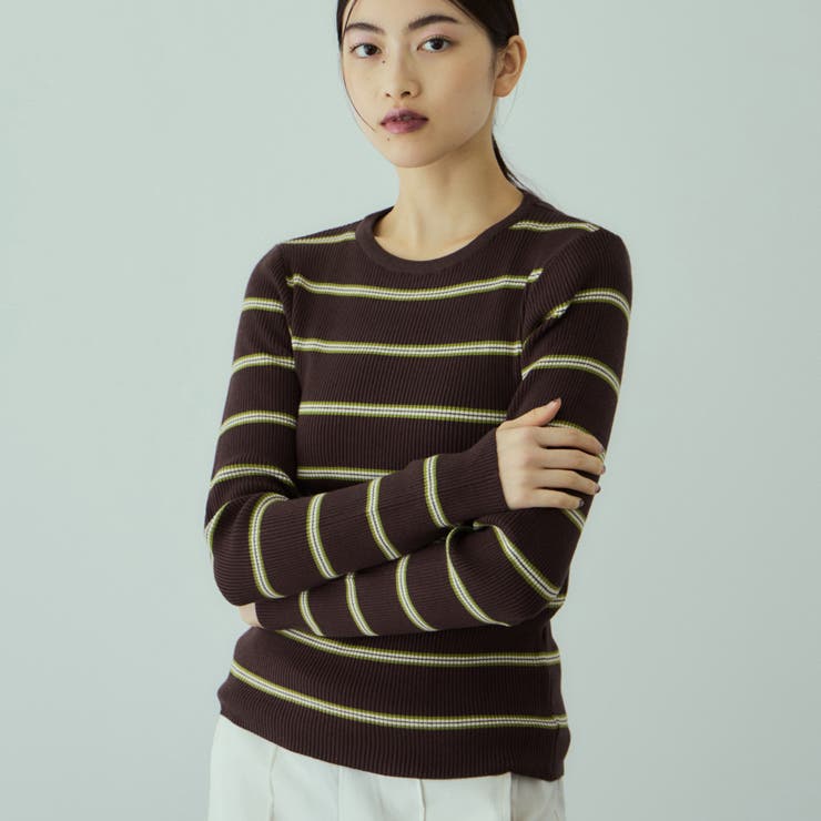 MIXカラーボーダーニットプルオーバー | VICKY | 詳細画像7 