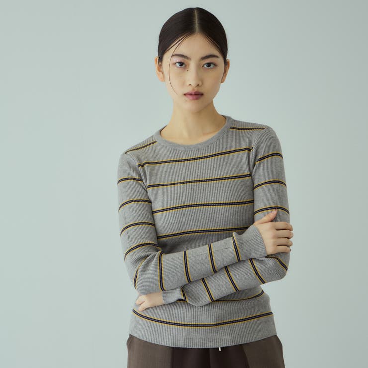 グレー系その他 | MIXカラーボーダーニットプルオーバー | VICKY